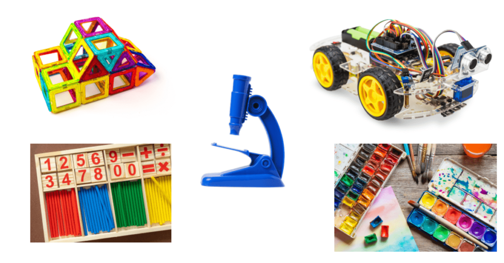 collection of stem toys. 