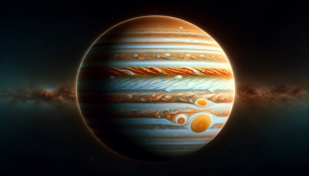 An image of Jupiter featuring its Great Red Spot.